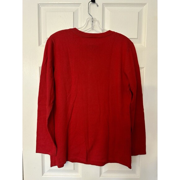 NEW Quacker Factory Embellished gems red sweater top shirt women’s size SMALL - Picture 4 of 4